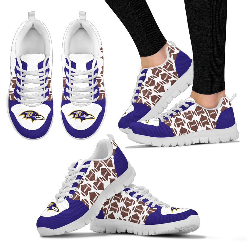 Great Football Love Frame Baltimore Ravens Sneakers