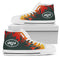 Fire Burning Fierce Strong Logo New York Jets High Top Shoes