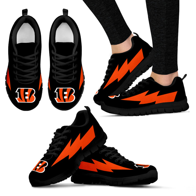 Amazing Cincinnati Bengals Sneakers Thunder Lightning Amazing Logo