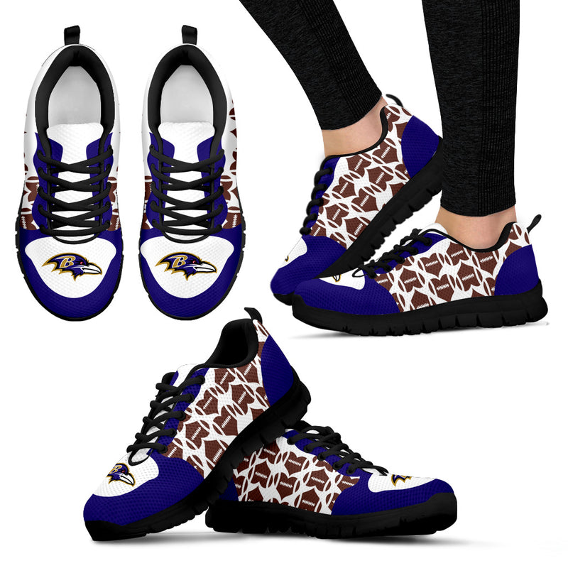 Great Football Love Frame Baltimore Ravens Sneakers