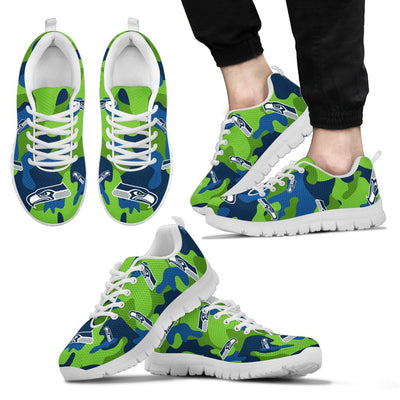 Seattle Seahawks Cotton Camouflage Fabric Military Solider Style Sneakers