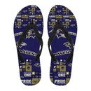 Colorful Pride Flag Baltimore Ravens Flip Flops