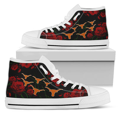 Lovely Rose Thorn Incredible Texas Longhorns High Top Shoes