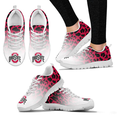 Leopard Pattern Awesome Ohio State Buckeyes Sneakers