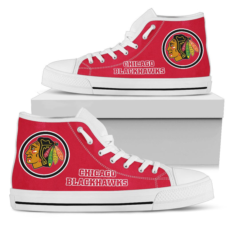 Circle Logo Chicago Blackhawks High Top Shoes