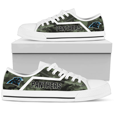 Simple Camo Carolina Panthers Low Top Shoes