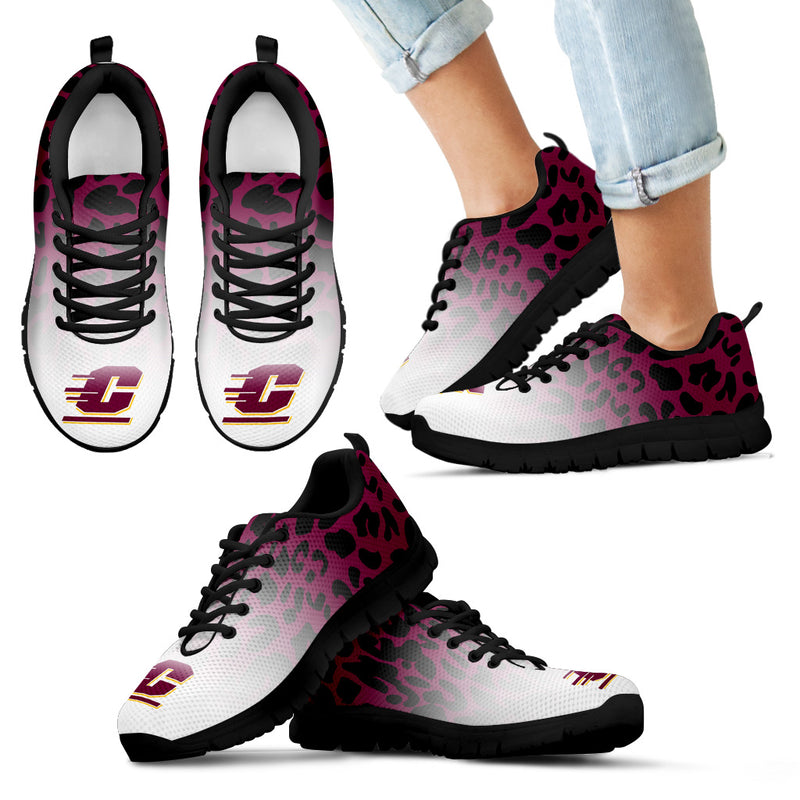 Leopard Pattern Awesome Central Michigan Chippewas Sneakers