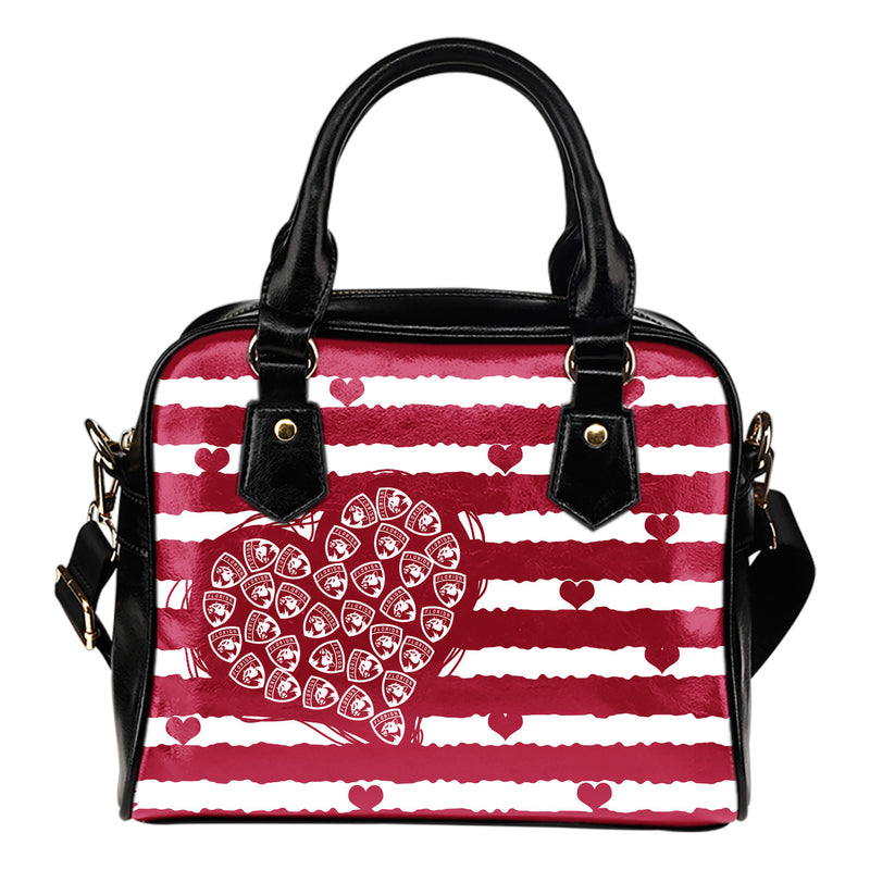 Unique Florida Panthers Shoulder Handbags Sweet Romantic Love Frames