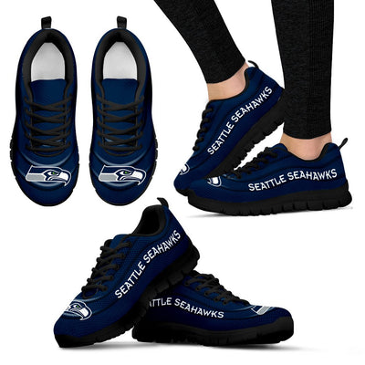 Wave Red Floating Pattern Seattle Seahawks Sneakers