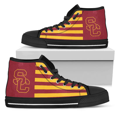 American Flag USC Trojans High Top Shoes