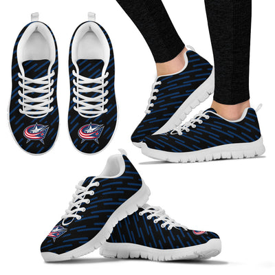 Marvelous Striped Stunning Logo Columbus Blue Jackets Sneakers