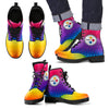 Multicolor Zig Zag Lovely Background Nice Logo Pittsburgh Steelers Boots