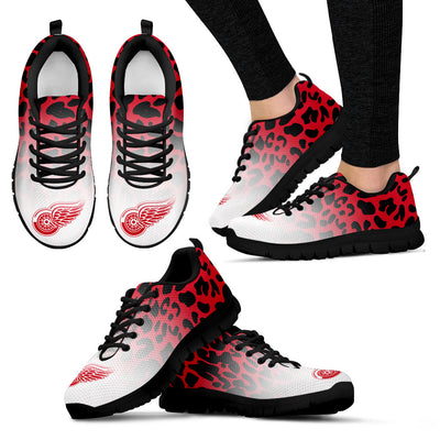 Beautiful Detroit Red Wings Sneakers Leopard Pattern Awesome