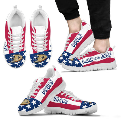 Proud Of American Flag Three Line Anaheim Ducks Sneakers