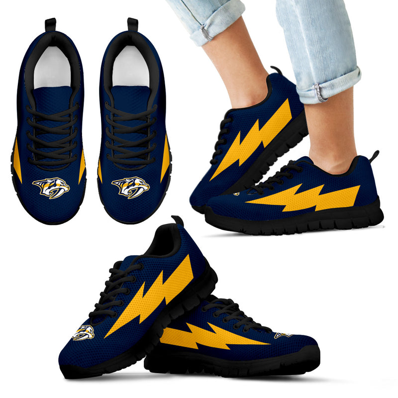 Gorgeous Nashville Predators Sneakers Thunder Lightning Amazing Logo