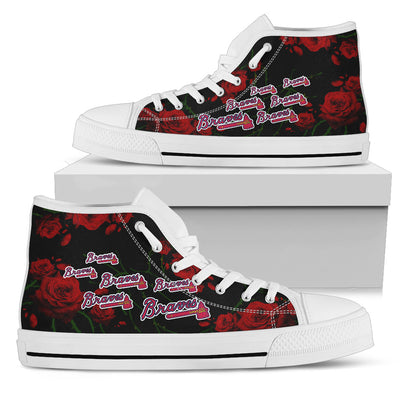 Lovely Rose Thorn Incredible Atlanta Braves High Top Shoes