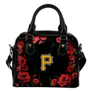 Valentine Rose With Thorns Pittsburgh Pirates Shoulder Handbags