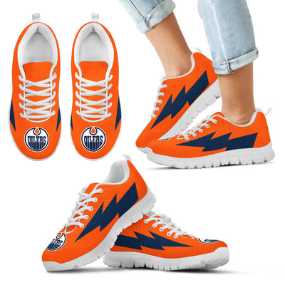 Perfect Style Edmonton Oilers Sneakers Thunder Lightning Amazing Logo