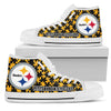 Puzzle Logo With Pittsburgh Steelers High Top Shoes