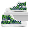 Puzzle Logo With Seattle Seahawks High Top Shoes