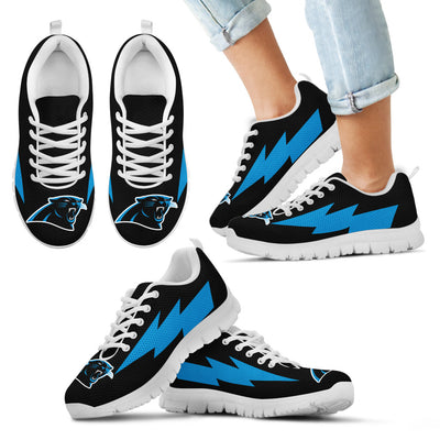 Interesting Carolina Panthers Sneakers Thunder Lightning Amazing Logo