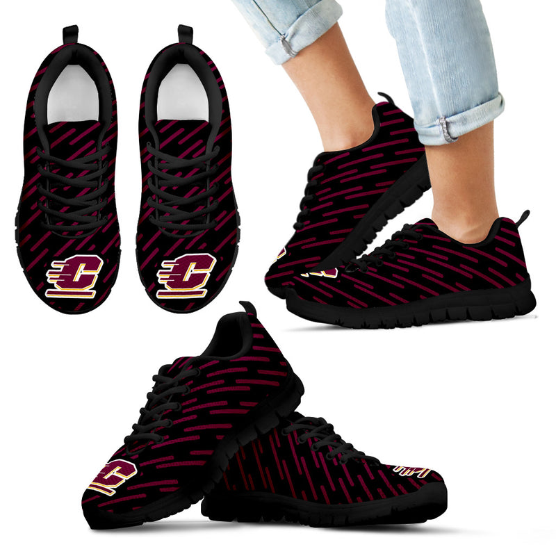 Marvelous Striped Stunning Logo Central Michigan Chippewas Sneakers