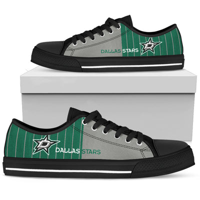 Cool Simple Design Vertical Stripes Dallas Stars Low Top Shoes