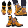 Golden Peace Hand Crafted Logo Montreal Canadiens Leather Boots