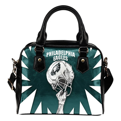 Saw Tooth Border Wonderful Hand Up Philadelphia Eagles Shoulder Handbag