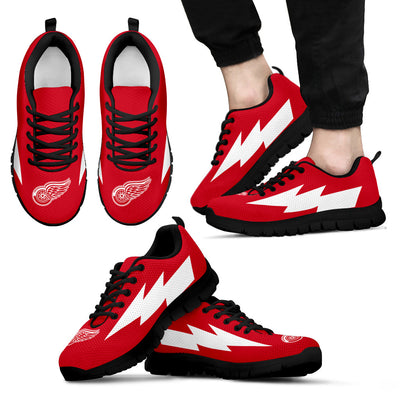 Lovely Style Detroit Red Wings Sneakers Thunder Lightning Amazing Logo