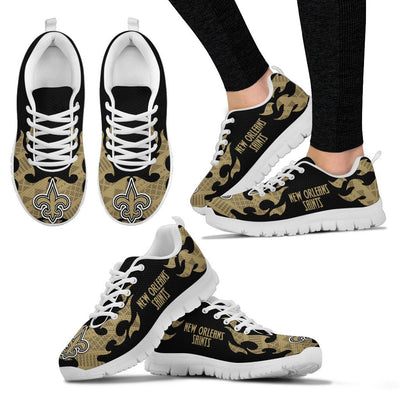 Tribal Flames Pattern New Orleans Saints Sneakers