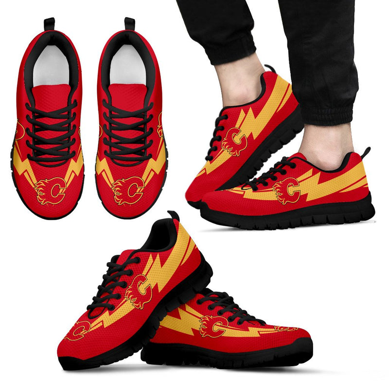 Three Amazing Good Line Charming Logo Calgary Flames Sneakers
