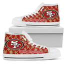 Puzzle Logo With San Francisco 49ers High Top Shoes