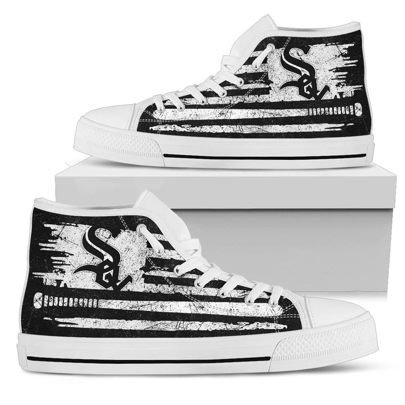 American Flag Vintage Baseball Chicago White Sox High Top Shoes