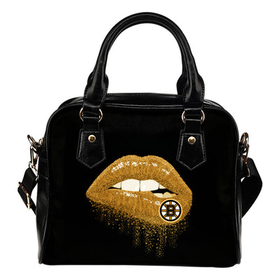 Beautiful Lips Elegant Logo Boston Bruins Shoulder Handbags