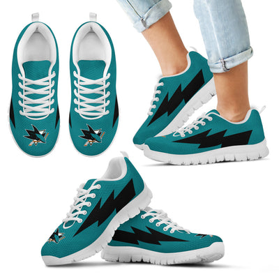 Great San Jose Sharks Sneakers Thunder Lightning Amazing Logo