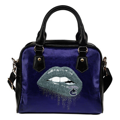Beautiful Lips Elegant Logo Vancouver Canucks Shoulder Handbags