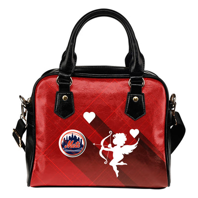 Superior Cupid Love Delightful New York Mets Shoulder Handbags