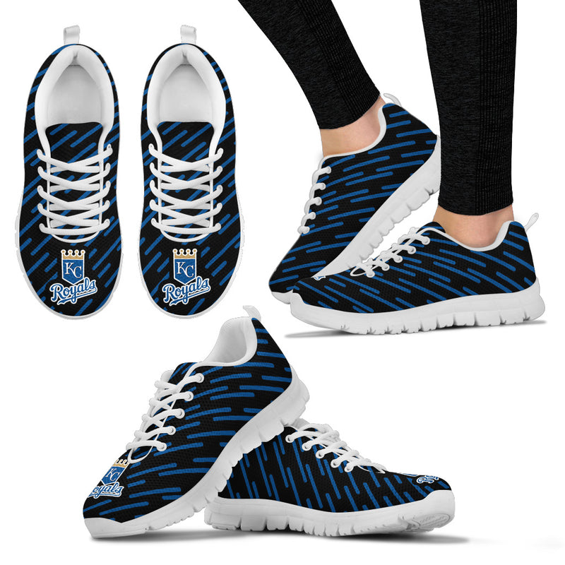 Marvelous Striped Stunning Logo Kansas City Royals Sneakers