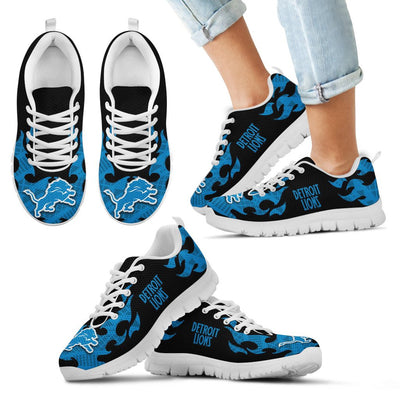 Tribal Flames Pattern Detroit Lions Sneakers