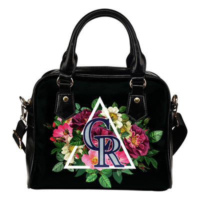 Percfet Colorado Rockies Shoulder Handbags Floral Rose Valentine Logo