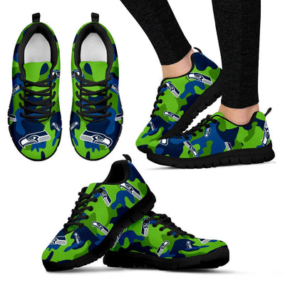 Seattle Seahawks Cotton Camouflage Fabric Military Solider Style Sneakers