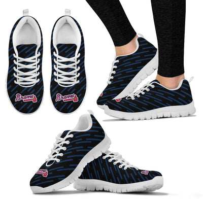 Marvelous Striped Stunning Logo Atlanta Braves Sneakers