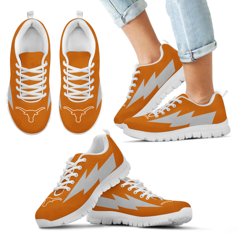 Funny Style Texas Longhorns Sneakers Thunder Lightning Amazing Logo