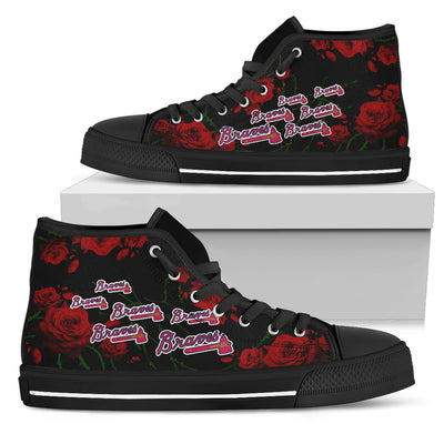 Lovely Rose Thorn Incredible Atlanta Braves High Top Shoes