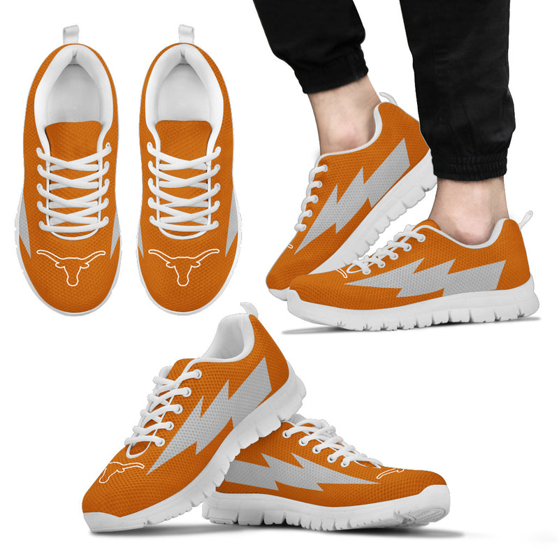 Funny Style Texas Longhorns Sneakers Thunder Lightning Amazing Logo