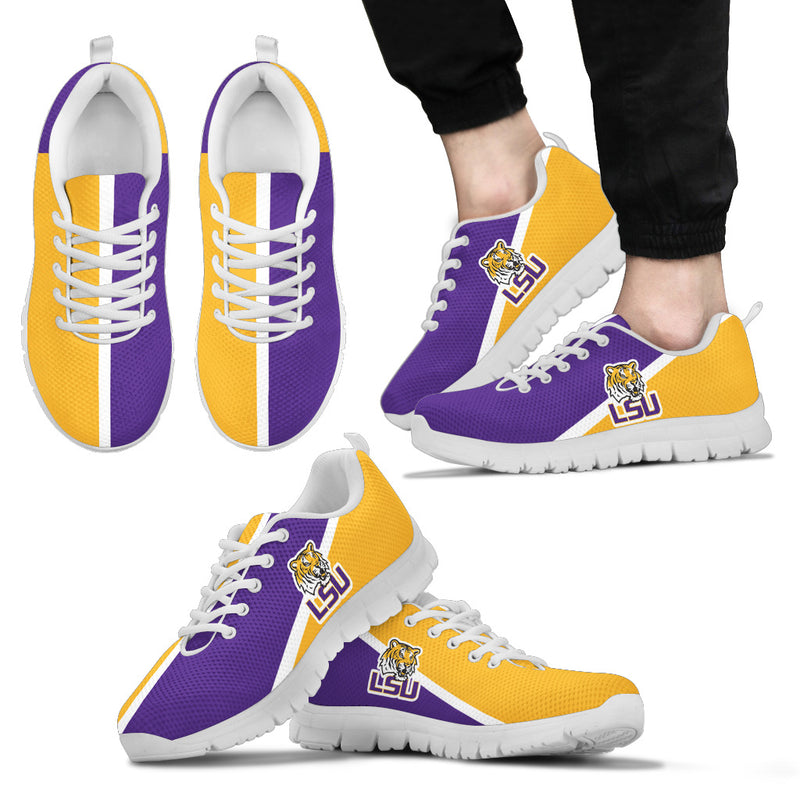 Dynamic Aparted Colours Beautiful Logo LSU Tigers Sneakers