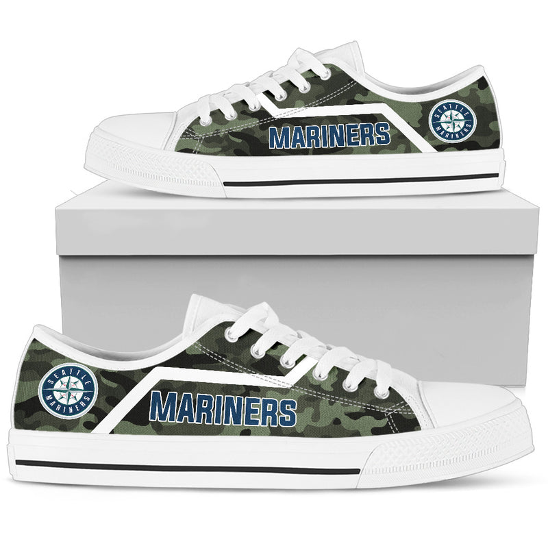 Simple Camo Seattle Mariners Low Top Shoes