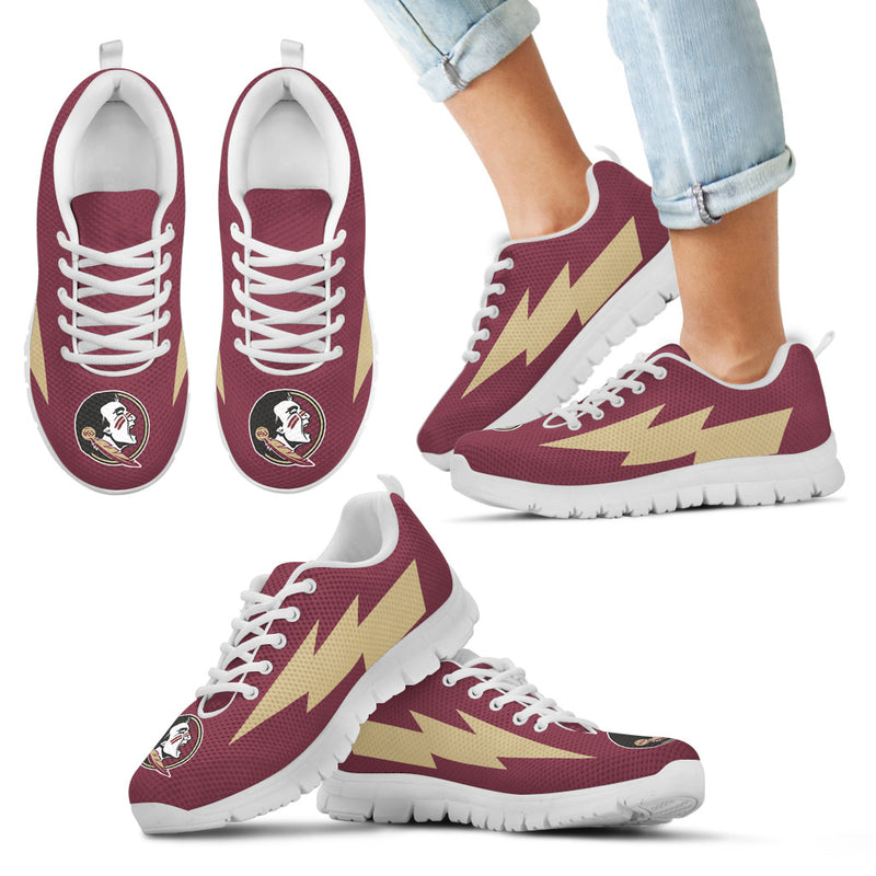 Unique Florida State Seminoles Sneakers Thunder Lightning Amazing Logo