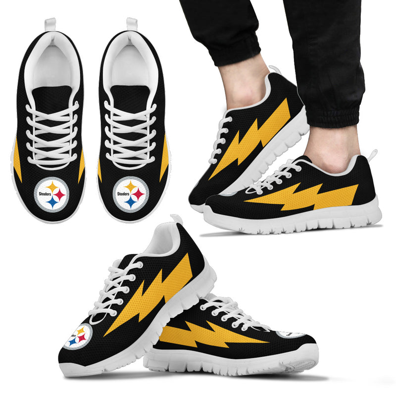 Cute Style Pittsburgh Steelers Sneakers Thunder Lightning Amazing Logo